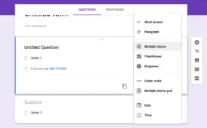 Google Forms in action meanwhile building a survey