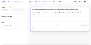 Opini.ai Best Smart Survey Platform - In action while building a survey with opini.ai