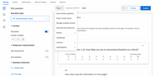 Qualitrics - Survey Builder in action while building a survey