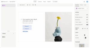 Typeform in action while building a survey